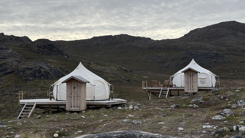 Camp Kangiusaq, photographed on Jess’s family trip to Greenland
