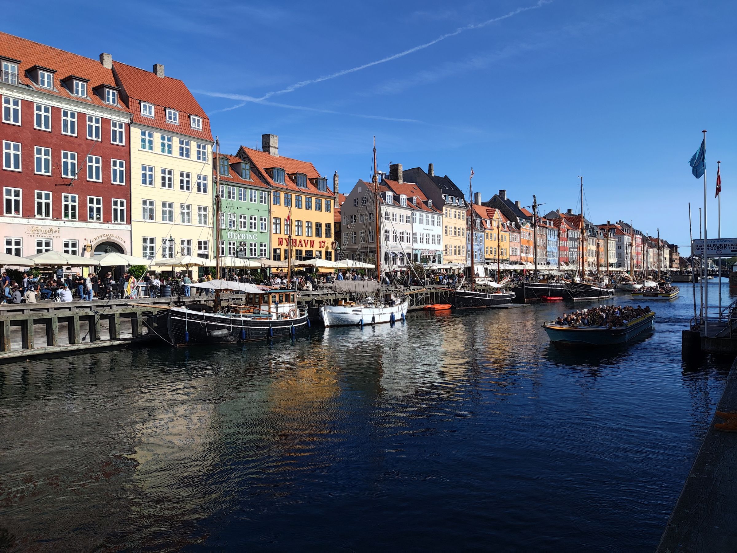 Boats and colorful buildings along Copenhagen's Nyhavn canal